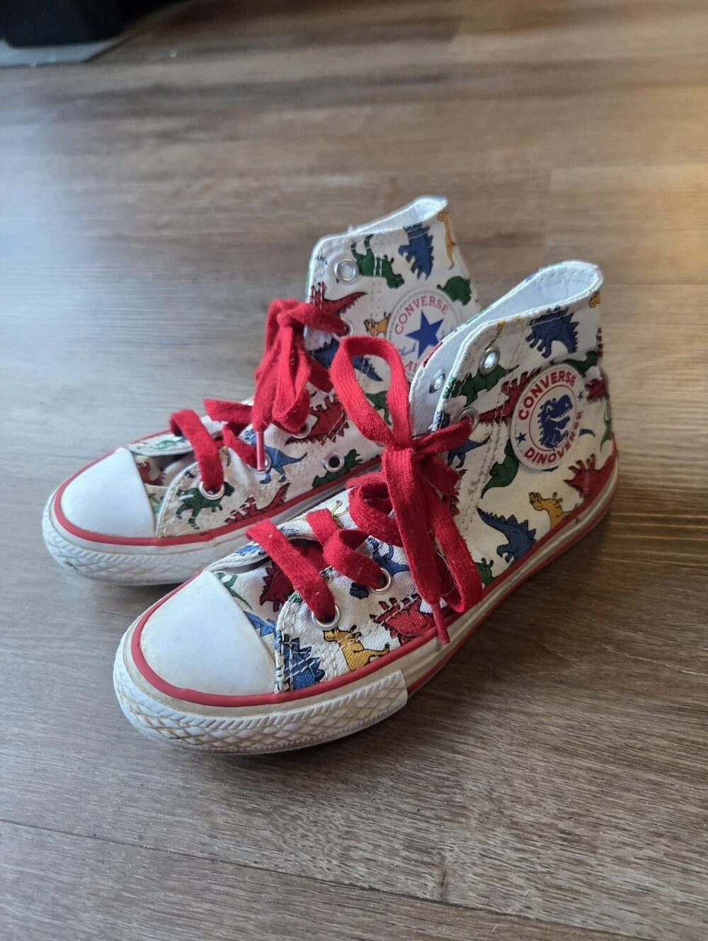 Converse Dino Dinosaur High Top Sneakers Shoes Boys Youth Kids size 13